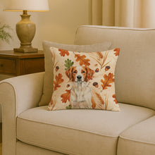 Load image into Gallery viewer, Orange and White Brittany Heirloom Fall Throw Pillow