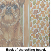 Load image into Gallery viewer, Belge Brussels Griffon Heirloom Fall Glass Cutting Board