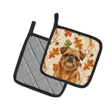 Load image into Gallery viewer, Belge Brussels Griffon Heirloom Fall Pair of Pot Holders