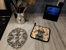 Load image into Gallery viewer, Black and Tan Brussels Griffon Heirloom Fall Pair of Pot Holders