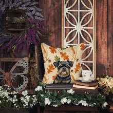 Load image into Gallery viewer, Black and Tan Brussels Griffon Heirloom Fall Throw Pillow