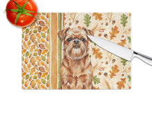 Load image into Gallery viewer, Red Brussels Griffon Heirloom Fall Glass Cutting Board
