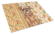 Load image into Gallery viewer, Red Brussels Griffon Heirloom Fall Glass Cutting Board