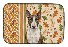 Load image into Gallery viewer, Brindle and White Bull Terrier Heirloom Fall Dish Drying Mat