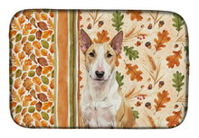 Load image into Gallery viewer, Fawn and White Bull Terrier Heirloom Fall Dish Drying Mat
