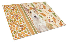 Load image into Gallery viewer, Fawn and White Bull Terrier Heirloom Fall Glass Cutting Board