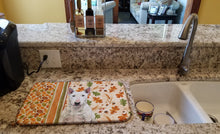 Load image into Gallery viewer, White Bull Terrier Heirloom Fall Dish Drying Mat