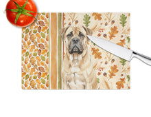 Load image into Gallery viewer, Bullmastiff Heirloom Fall Glass Cutting Board