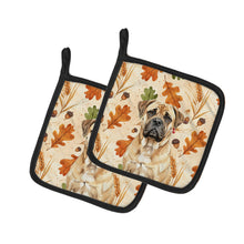 Load image into Gallery viewer, Bullmastiff Heirloom Fall Pair of Pot Holders