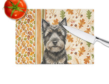 Load image into Gallery viewer, Black Cairn Terrier Heirloom Fall Glass Cutting Board