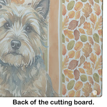 Load image into Gallery viewer, Cairn Terrier Heirloom Fall Glass Cutting Board