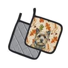 Load image into Gallery viewer, Cairn Terrier Heirloom Fall Pair of Pot Holders