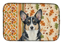 Load image into Gallery viewer, Black and White Cardigan Welsh Corgi Heirloom Fall Dish Drying Mat