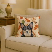 Load image into Gallery viewer, Black and White Cardigan Welsh Corgi Heirloom Fall Throw Pillow