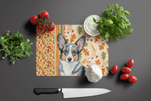 Load image into Gallery viewer, Blue Merle Cardigan Welsh Corgi Heirloom Fall Glass Cutting Board