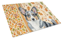 Load image into Gallery viewer, Blue Merle Cardigan Welsh Corgi Heirloom Fall Glass Cutting Board