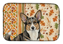 Load image into Gallery viewer, Brindle Cardigan Welsh Corgi Heirloom Fall Dish Drying Mat