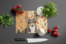 Load image into Gallery viewer, Brindle Cardigan Welsh Corgi Heirloom Fall Glass Cutting Board