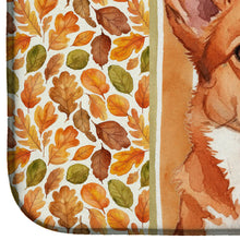 Load image into Gallery viewer, Red Cardigan Welsh Corgi Heirloom Fall Dish Drying Mat