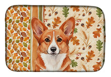 Load image into Gallery viewer, Red Cardigan Welsh Corgi Heirloom Fall Dish Drying Mat