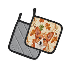 Load image into Gallery viewer, Red Cardigan Welsh Corgi Heirloom Fall Pair of Pot Holders