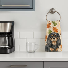 Load image into Gallery viewer, Black and Tan Cavalier Spaniel Heirloom Fall Kitchen Towel