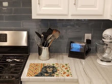 Load image into Gallery viewer, Black and Tan Cavalier Spaniel Heirloom Fall Glass Cutting Board