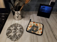 Load image into Gallery viewer, Black and Tan Cavalier Spaniel Heirloom Fall Pair of Pot Holders