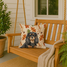 Load image into Gallery viewer, Black and Tan Cavalier Spaniel Heirloom Fall Throw Pillow