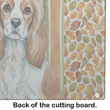 Load image into Gallery viewer, Blenheim Cavalier Spaniel Heirloom Fall Glass Cutting Board