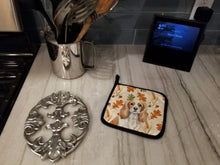 Load image into Gallery viewer, Blenheim Cavalier Spaniel Heirloom Fall Pair of Pot Holders