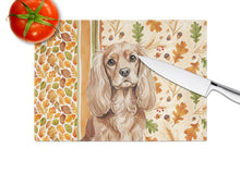 Load image into Gallery viewer, Ruby Cavalier Spaniel Heirloom Fall Glass Cutting Board