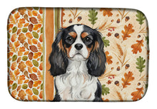 Load image into Gallery viewer, Tricolor Cavalier Spaniel Heirloom Fall Dish Drying Mat