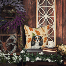 Load image into Gallery viewer, Tricolor Cavalier Spaniel Heirloom Fall Throw Pillow