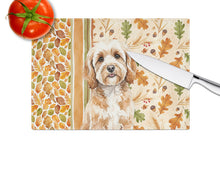 Load image into Gallery viewer, Cavapoo Heirloom Fall Glass Cutting Board