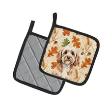 Load image into Gallery viewer, Cavapoo Heirloom Fall Pair of Pot Holders