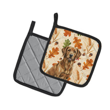Load image into Gallery viewer, Chesapeake Bay Retriever Heirloom Fall Pair of Pot Holders