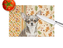 Load image into Gallery viewer, Chihuahua Heirloom Fall Glass Cutting Board