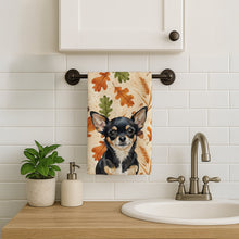 Load image into Gallery viewer, Black and Tan Chihuahua Heirloom Fall Kitchen Towel