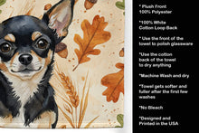 Load image into Gallery viewer, Black and Tan Chihuahua Heirloom Fall Kitchen Towel