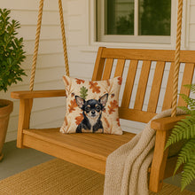 Load image into Gallery viewer, Black and Tan Chihuahua Heirloom Fall Throw Pillow