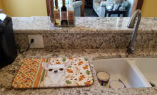 Load image into Gallery viewer, Cream Chihuahua Heirloom Fall Dish Drying Mat