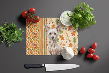 Load image into Gallery viewer, Hairless Chinese Crested Heirloom Fall Glass Cutting Board