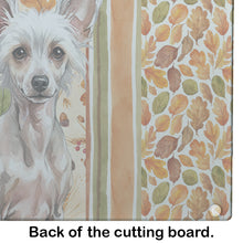Load image into Gallery viewer, Hairless Chinese Crested Heirloom Fall Glass Cutting Board
