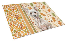 Load image into Gallery viewer, Hairless Chinese Crested Heirloom Fall Glass Cutting Board