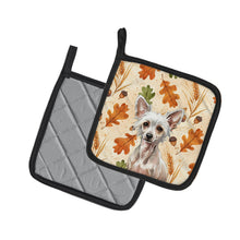 Load image into Gallery viewer, Hairless Chinese Crested Heirloom Fall Pair of Pot Holders