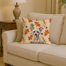 Load image into Gallery viewer, Hairless Chinese Crested Heirloom Fall Throw Pillow