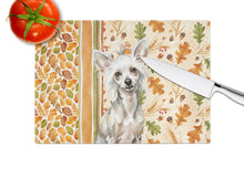Load image into Gallery viewer, Hairless Mottled Pattern Chinese Crested Heirloom Fall Glass Cutting Board