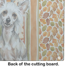 Load image into Gallery viewer, Hairless Mottled Pattern Chinese Crested Heirloom Fall Glass Cutting Board