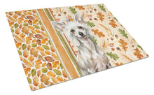 Load image into Gallery viewer, Hairless Mottled Pattern Chinese Crested Heirloom Fall Glass Cutting Board